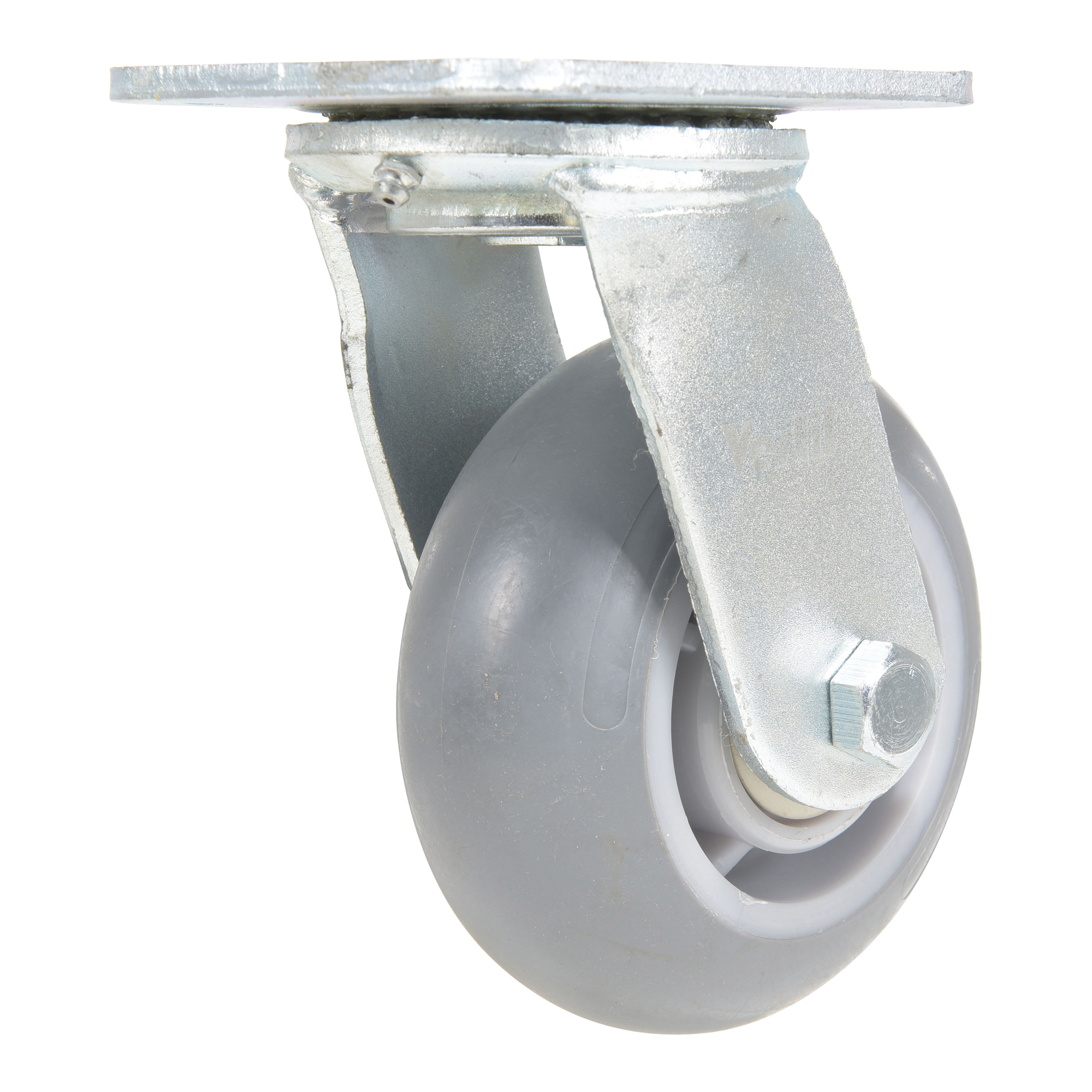 Vestil Rubber Swivel Caster - 5in. x 2in., 551-Lb. Capacity, Thermoplastic Rubber, Gray, Model# CST-VE-5X2TPR-S